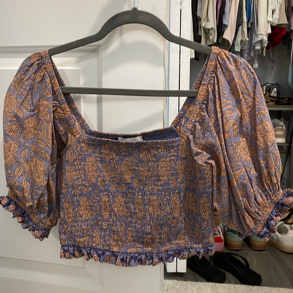 Cleobella Ruffle Sleeve Crop